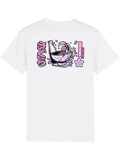 T shirt motif japonais Sakura Sake, dos imprimé DTF