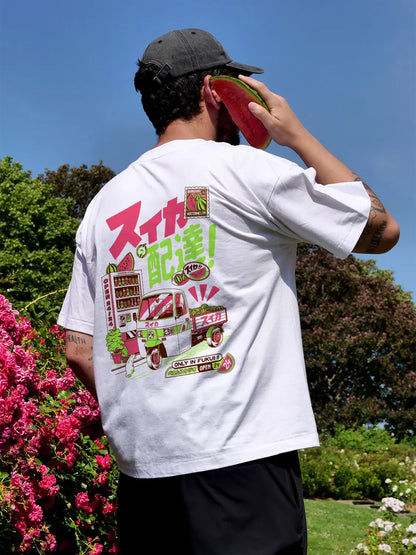 T shirt oversize japonais Suika Delivery, photo dos