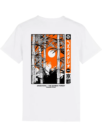 T shirt style japonais Arashiyama, dos imprimé DTF
