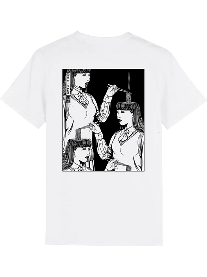T shirt style japonais Brain Noodle, dos imprimé DTF