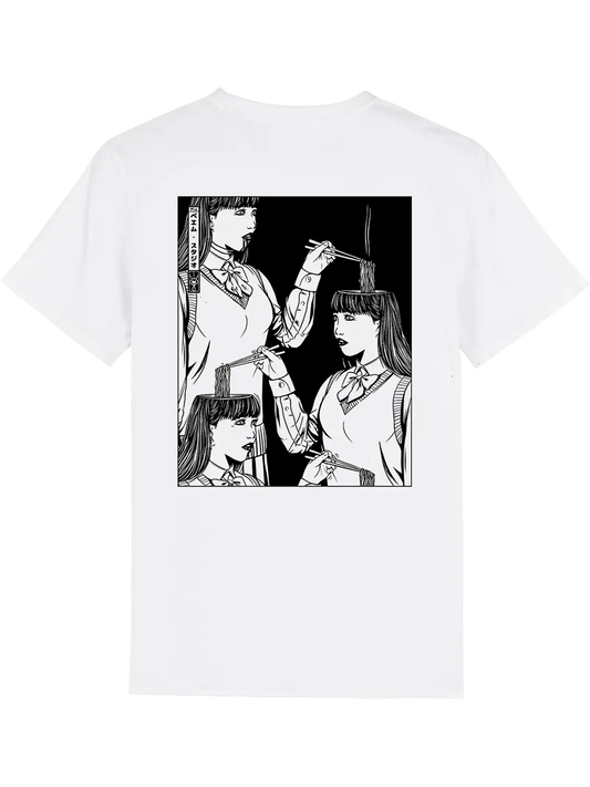 T shirt style japonais Brain Noodle, dos imprimé DTF