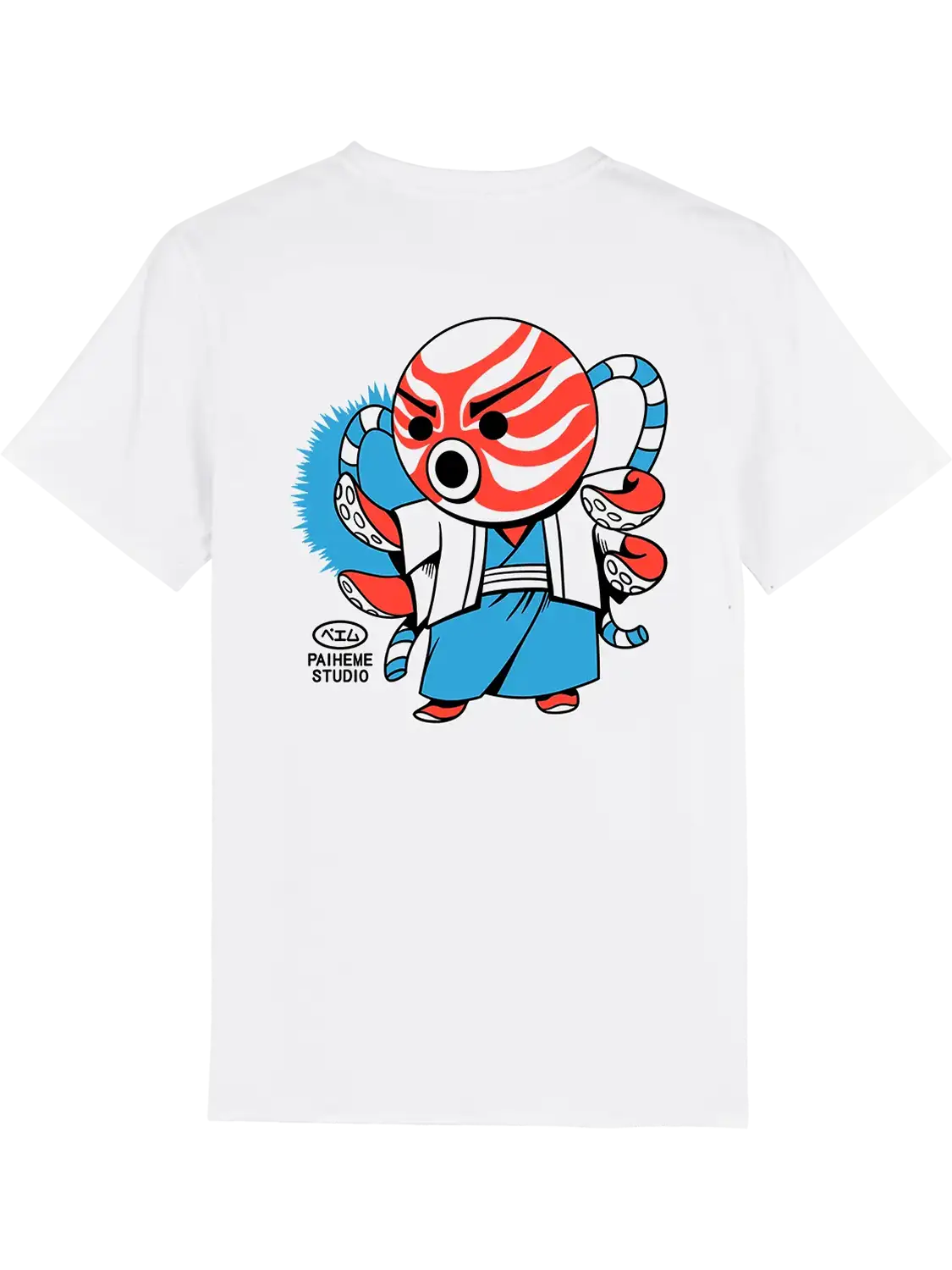 T shirt style japonais Kabuki Tako, dos imprimé DTF