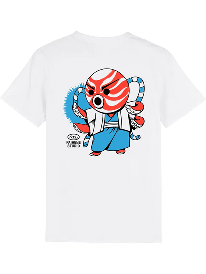 T shirt style japonais Kabuki Tako, dos imprimé DTF