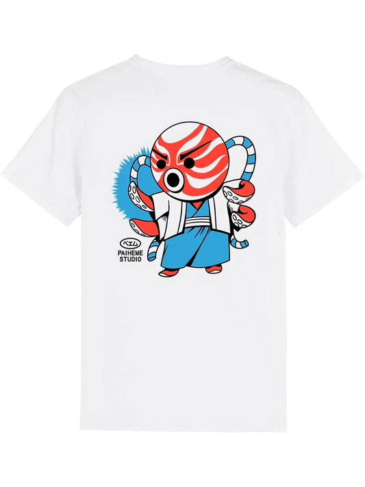 T shirt style japonais Kabuki Tako, dos imprimé DTF