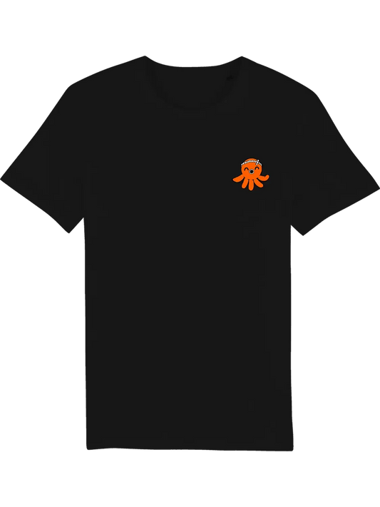 T shirt style japonais Takoyaki noir, broderie côté cœur