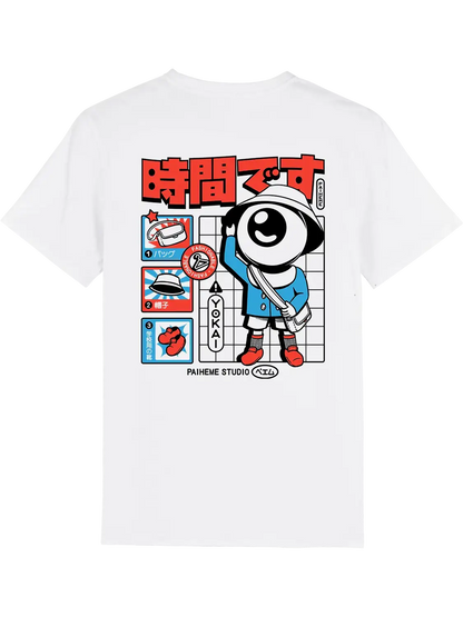 T shirt style japonais Yokai Schoolboy, dos imprimé DTF
