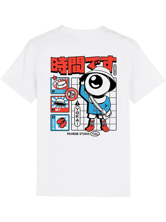 T shirt style japonais Yokai Schoolboy, dos imprimé DTF