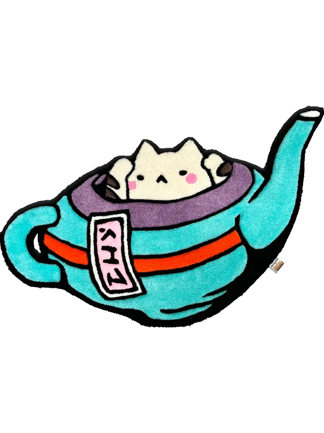 Tapis tufté CAT TEA POT, réalisé à la main par Edokai