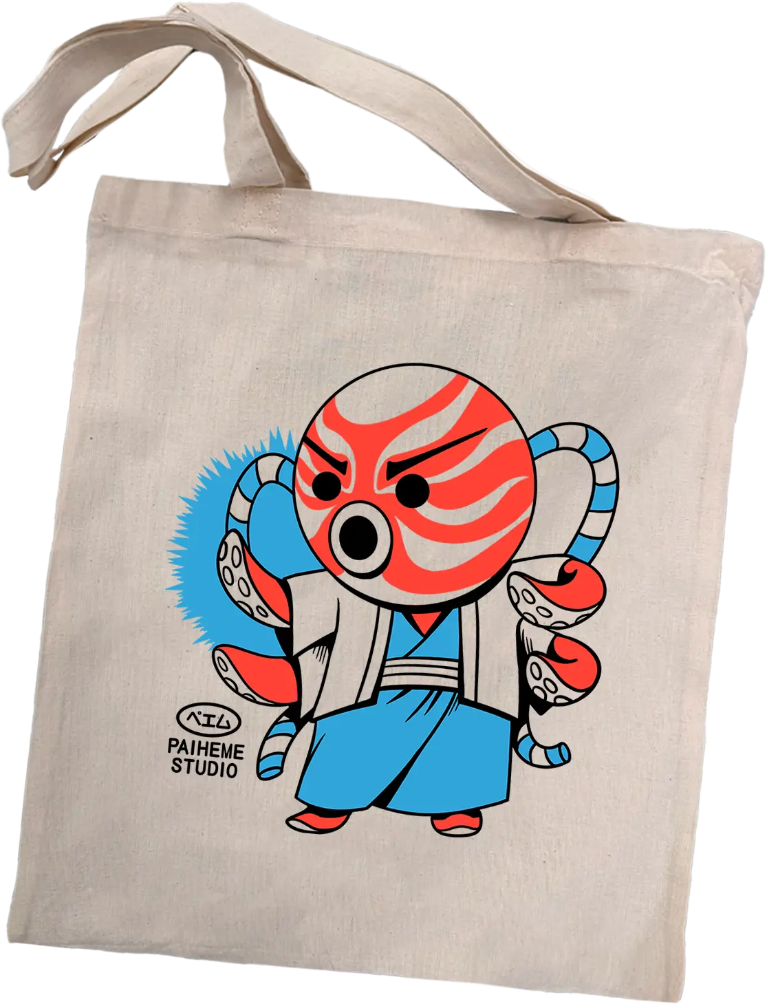 Tote bag japon Kabuki Tako, coton imprimé en DTF