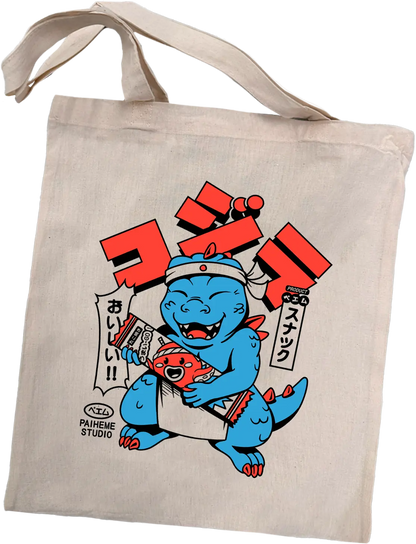 Tote bag japon Kaiju Chief, coton imprimé en DTF