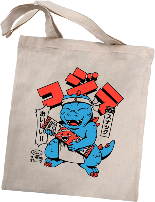 Tote bag japon Kaiju Chief, coton imprimé en DTF