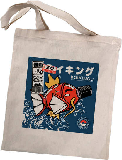 Tote bag japonais Koikingu, coton imprimé en DTF