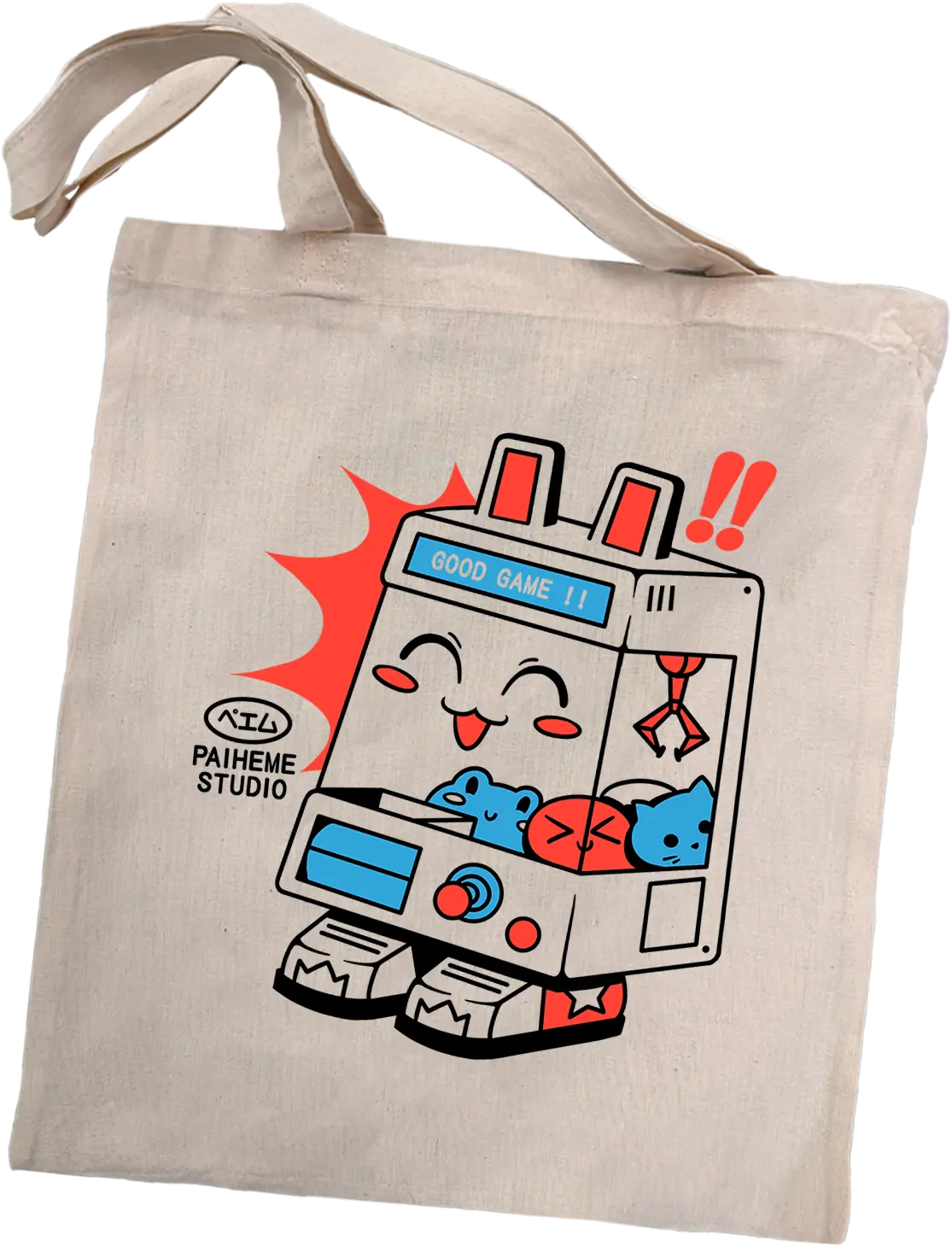 Tote bag motif japonais Kawai UFO, coton imprimé en DTF
