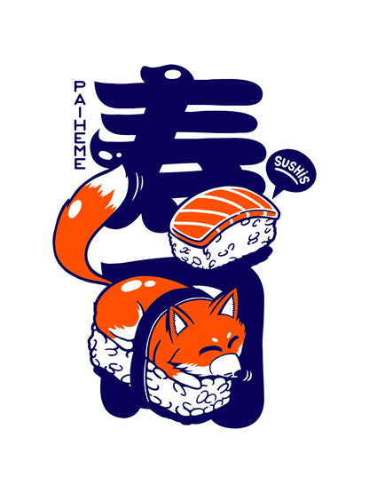 Totebag japon Sushi Fox, visuel porté